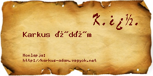 Karkus Ádám névjegykártya