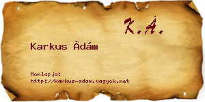 Karkus Ádám névjegykártya