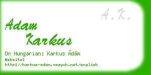 adam karkus business card